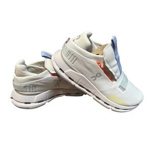 On Running Cloudnova Flux White Frost Orange Sneakers 25.98982 Womens Size 7